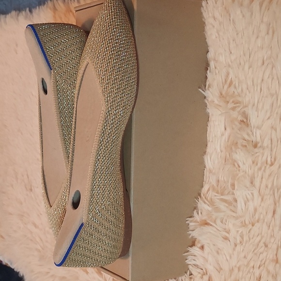 Rothy's The Point II Flats In Gold Stripe - Picture 13 of 16